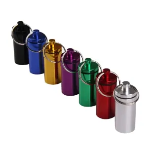 Mini Waterproof Pill Box Keychain - Medicine Holder Container