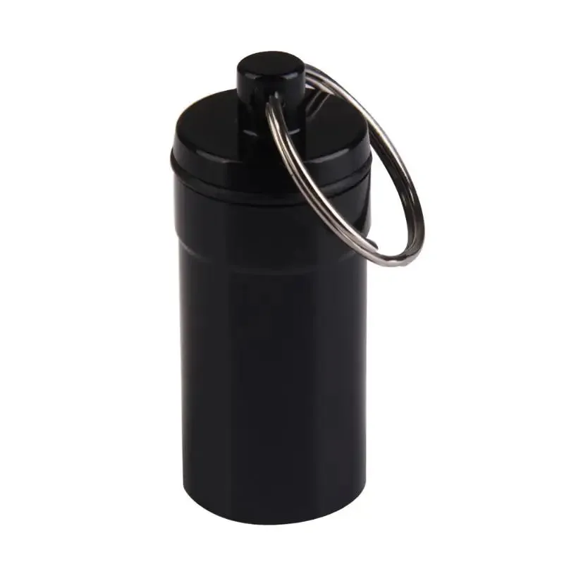 Mini Waterproof Pill Box Keychain - Medicine Holder Container