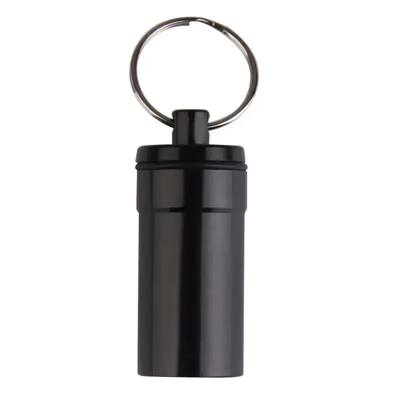 Mini Waterproof Pill Box Keychain - Medicine Holder Container