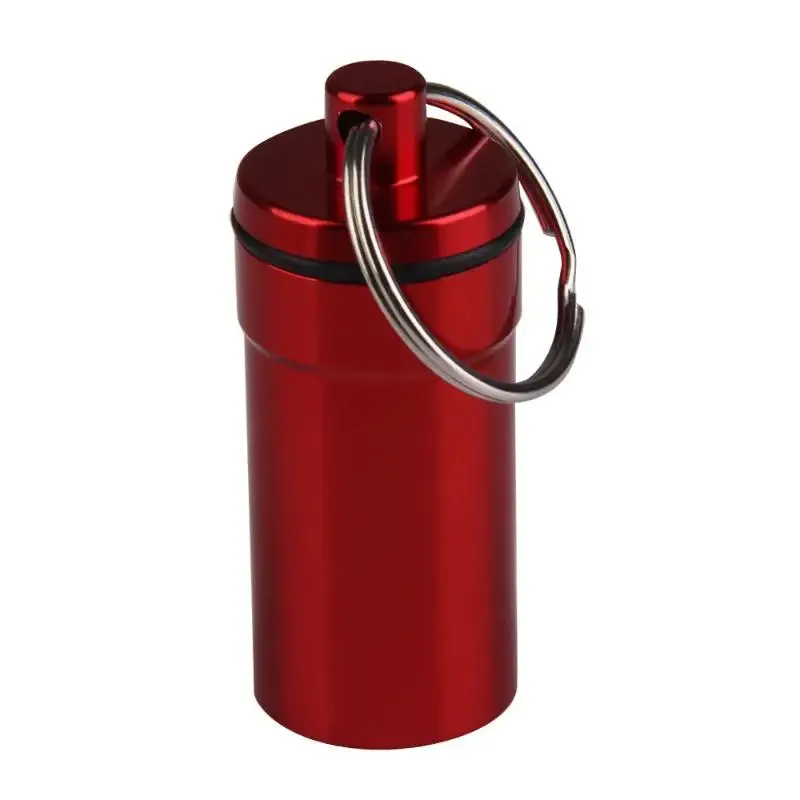 Mini Waterproof Pill Box Keychain - Medicine Holder Container