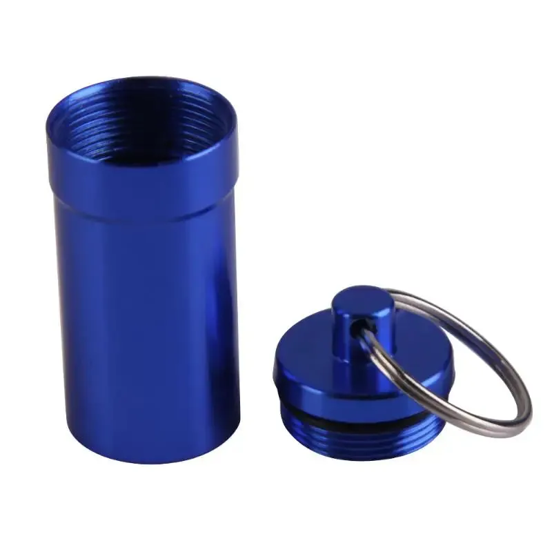 Mini Waterproof Pill Box Keychain - Medicine Holder Container