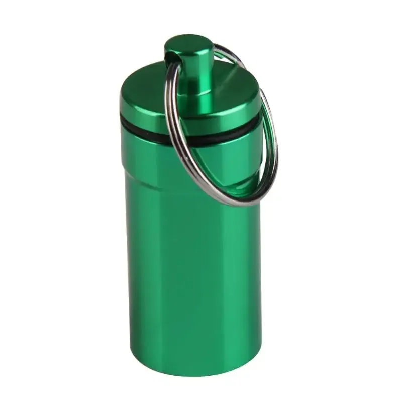 Mini Waterproof Pill Box Keychain - Medicine Holder Container