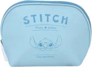 MINISO Stitch Shell Cosmetic Bag, Makeup Bag with Zipper, Travel Toiletry Bag for Women