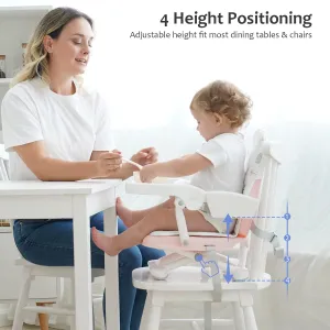 Modern Baby Booster Seat for Dining Home Travel Table with Removable Tray & Cushion
