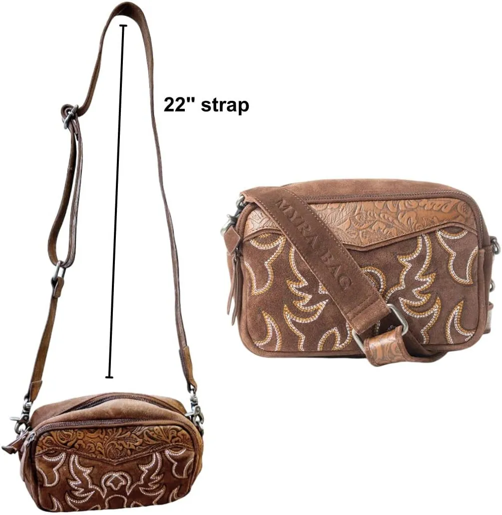 Myra Bag Western Leather Shoulder Bag for Women - Cowgirl Boho Country Crossbody Purse