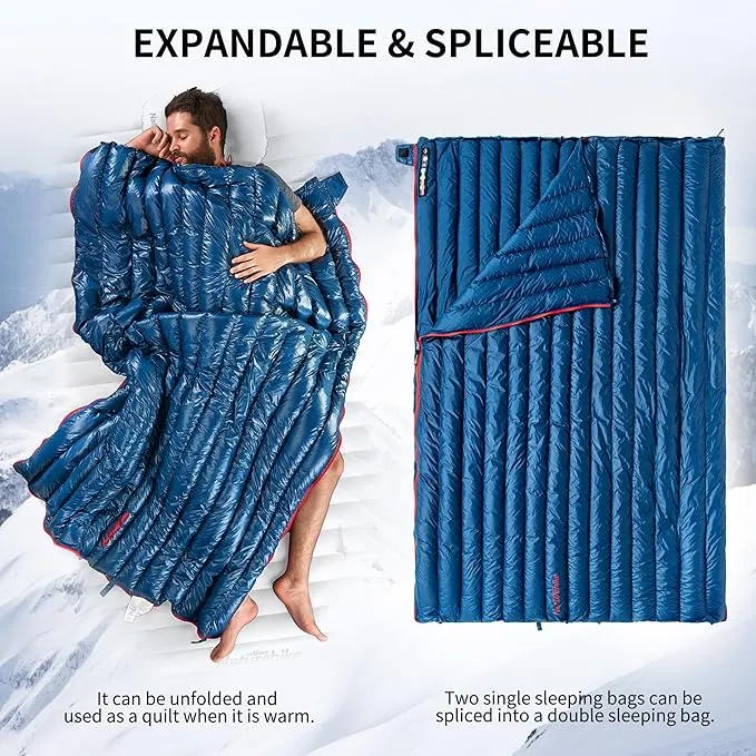 Naturehike 1.26lbs Ultralight Sleeping Bag, 650/800 Fill Power Down Sleeping Bag, 32-43℉ Compact Lightweight Envelope Sleeping Bag for Adult, Backpacking Sleeping Bag for Hiking Camping