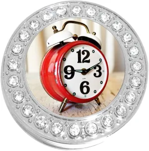 New Charms Vintage Alarm Clock Purse Hanger with Bling - Keeps Your Bag Off The Floor and Folds to Fit in Your Handbag