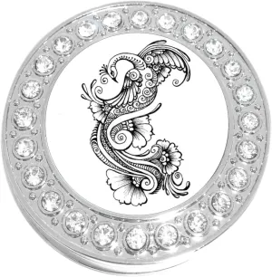 NewCharms Peacock Outline Purse Hanger with Bling - Keeps Your Bag Off The Floor and Folds to Fit in Your Handbag