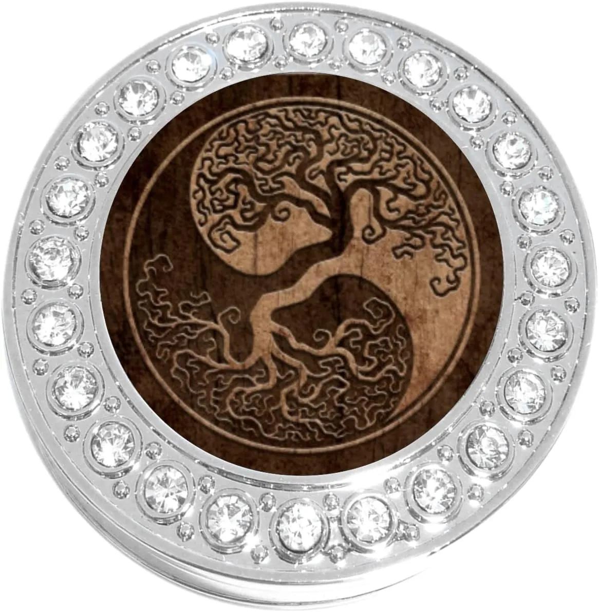 NewCharms Yin Yang Tree Roots Purse Hanger with Bling - Keeps Your Bag Off The Floor and Folds to Fit in Your Handbag