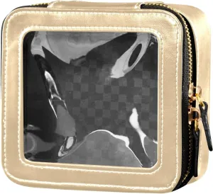 ODAWA Car Makeup Organizer Navajo White Car Makeup Bag Transparent Travel Cosmetic Makeup Case