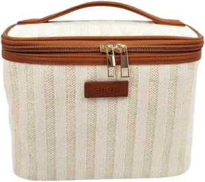 ORB Style - ANEW Cosmetic Bag-CB104BT-Stripes-Train Case-Beige/Tan