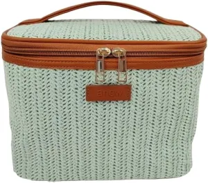 ORB Style - ANEW Cosmetic Bag-CB109MT-Herringbone-Train Case-Mint/Tan