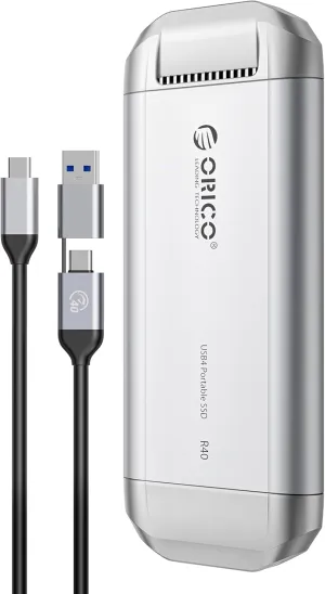 ORICO 3700MB/s External SSD 2TB, Compatible with Thunderbolt 4/3, USB4.0 for 40Gbps, Portable Solid State Drive with 2 in 1 USB C Cable, for USB-C Smartphone, Tablets, PC & Mac, PSSD - R40
