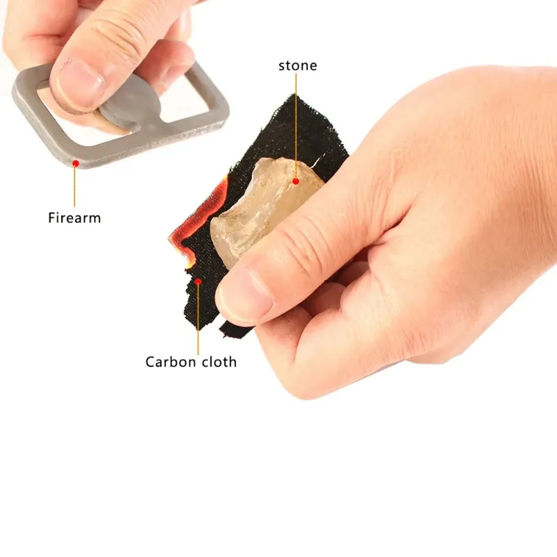 Outdoor Flint Starter Steel Striker Kit - Camping Survival Fire Starter