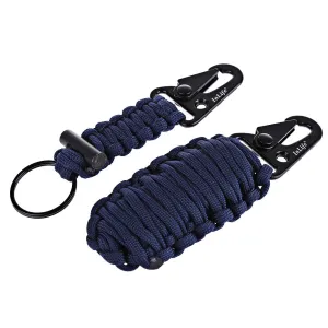 Outdoor Practical Paracord Survival Flint Fire Starter Fishing Tools with Snap Hook Key Chain