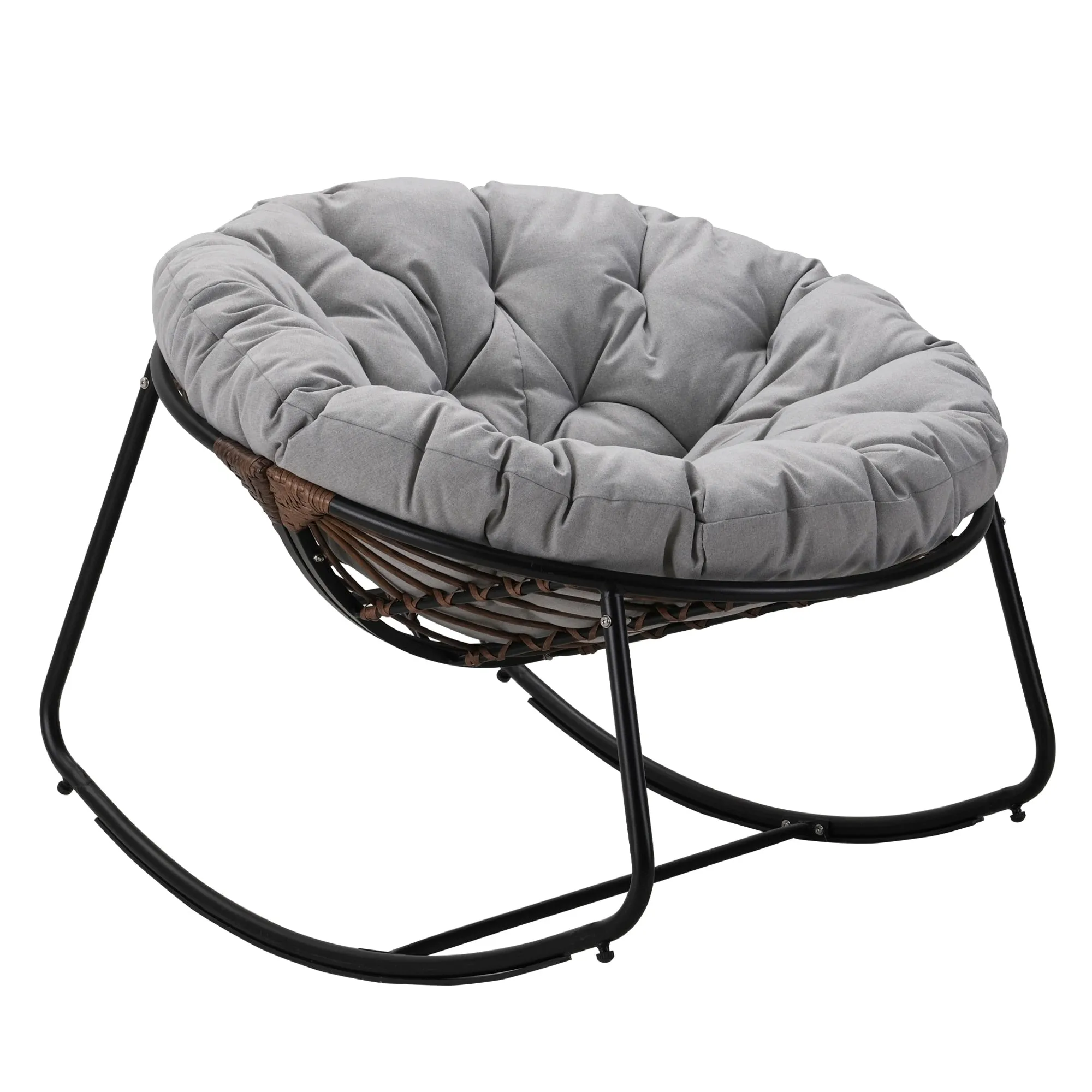 Outdoor Rocking Chair With Polyester Padded Cushion
