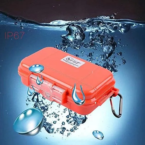 Outdoor Survival Storage Box, Waterproof Shockproof Box Plastic Tool Box Enclosure Airtight Survival Case Container Storage Travel Sealed Containers Carry Box For Camping Fishing (S, Orange)