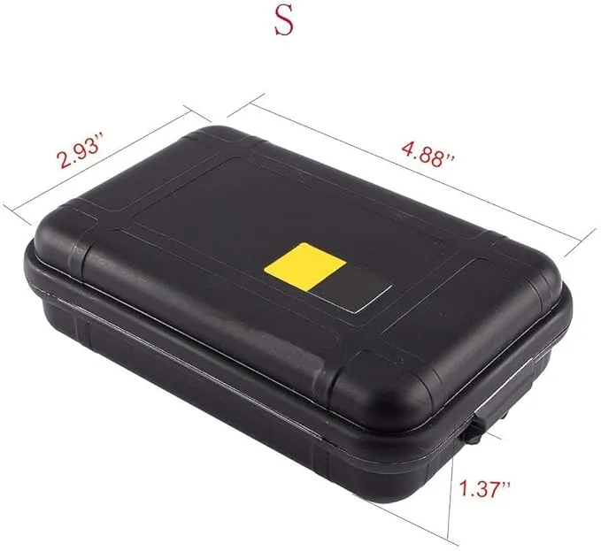 Outdoor Survival Storage Box, Waterproof Shockproof Box Plastic Tool Box Enclosure Airtight Survival Case Container Storage Travel Sealed Containers Carry Box For Camping Fishing (S, Orange)