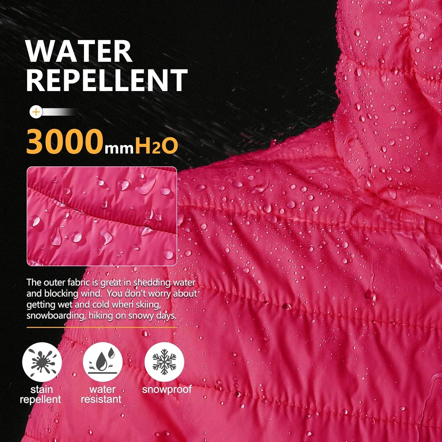Outdoor Ventures Women's Packable Lightweight Full-Zip Puffer Jacket with Hood Quilted Winter Coat