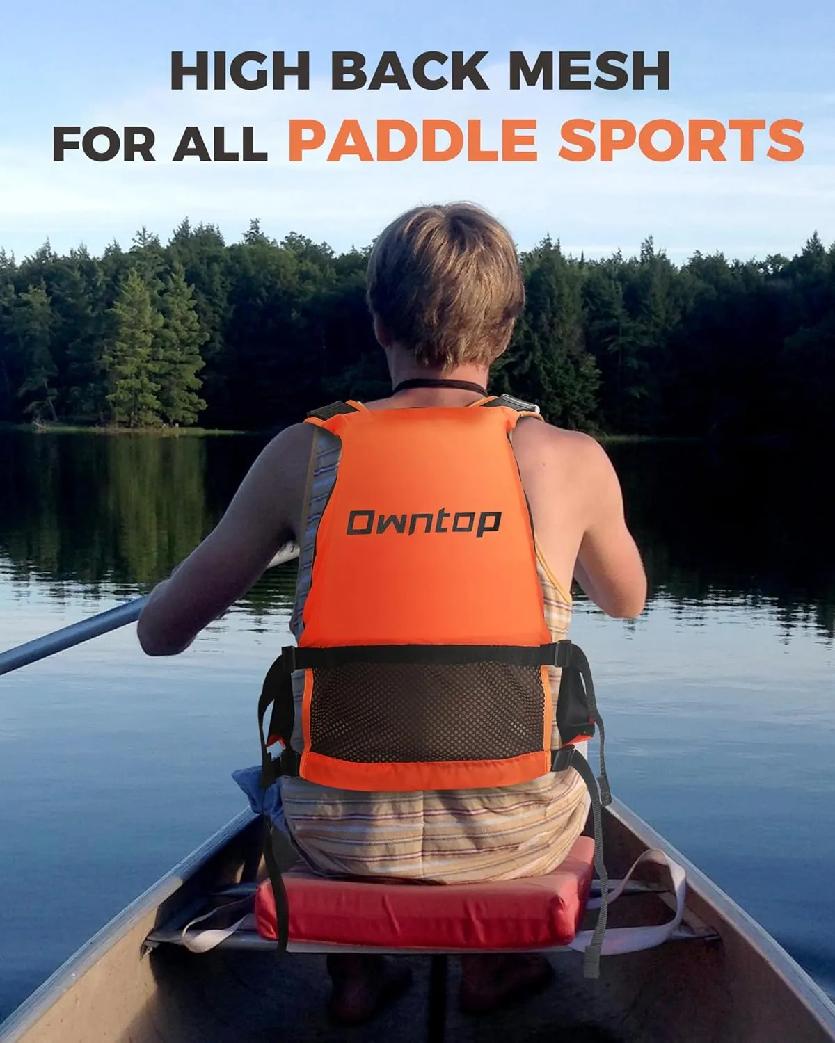 Owntop Adult Swim Vest - Adjustable Safety Strap & Premium Buoyancy for Paddle Sports, Kayaking, Canoeing, Boating