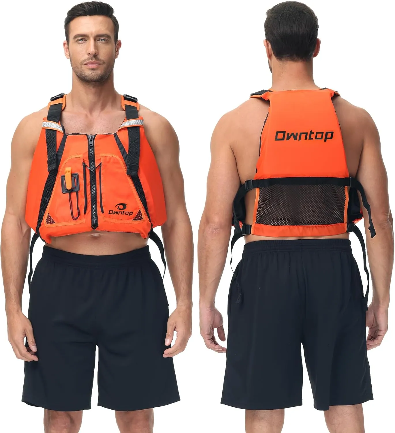 Owntop Adult Swim Vest - Adjustable Safety Strap & Premium Buoyancy for Paddle Sports, Kayaking, Canoeing, Boating