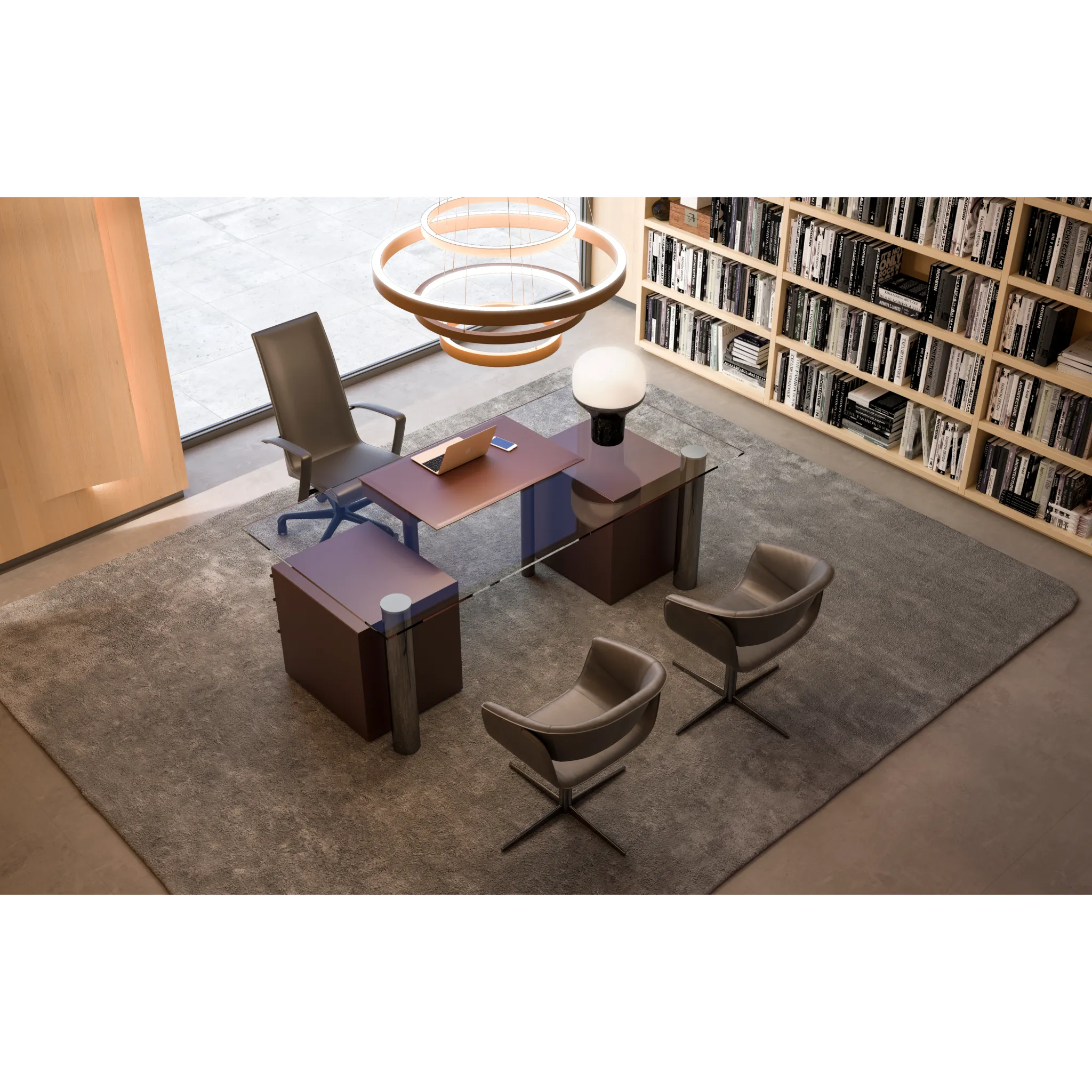 Padded Leather Swivel Office Chair | Fasem Tresor
