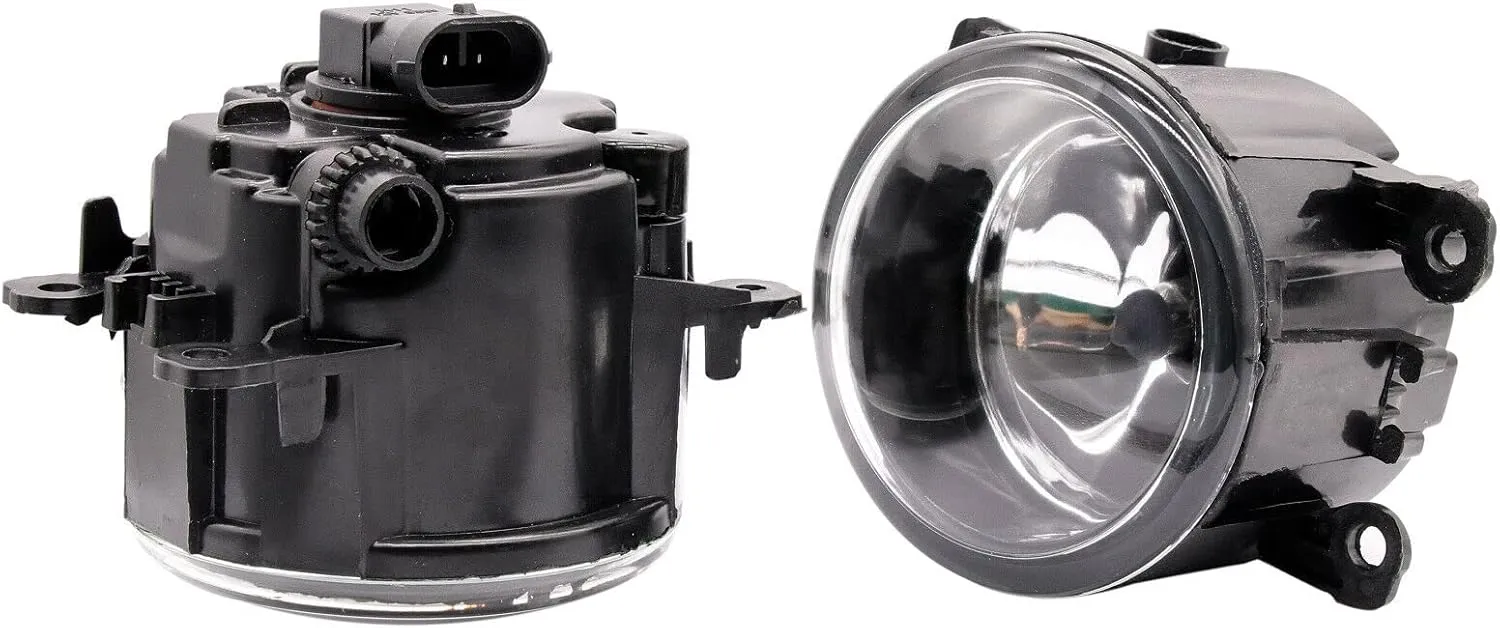 Pair of Front Fog Lights RH LH Passenger Driver Side Compatible With Fiat 500 2-Door 2012-2018 & 500X 2019-2021 & 500L 2014-2020 Replaces CH2592152 68202187AA, black
