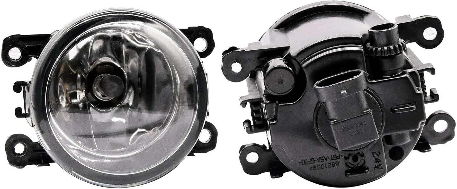 Pair of Front Fog Lights RH LH Passenger Driver Side Compatible With Fiat 500 2-Door 2012-2018 & 500X 2019-2021 & 500L 2014-2020 Replaces CH2592152 68202187AA, black