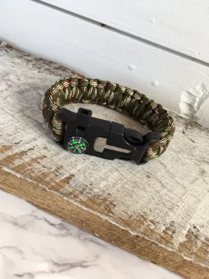 Paracord Survival Bracelet - Camo