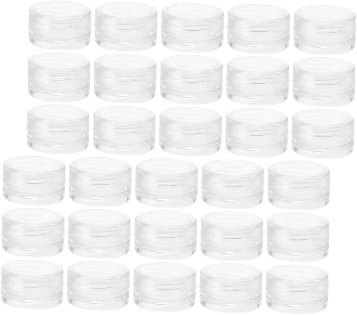 PartyKindom 55pcs Refillable Cosmetic Jars for Travel Storage Empty Face Cream Containers with Transparent Lids for Samples Lip Balm and Creams