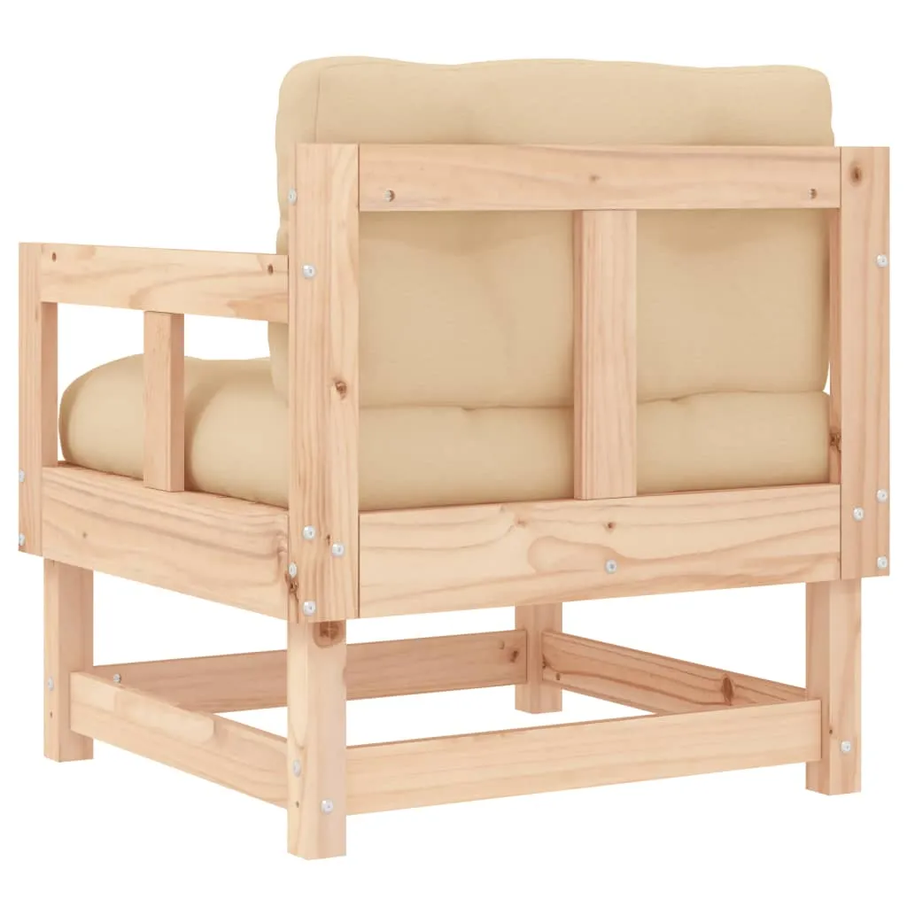 Patio Chairs with Cushions 2 pcs Solid Wood Pine