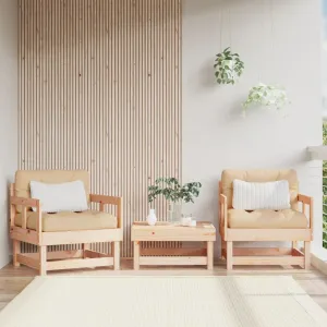 Patio Chairs with Cushions 2 pcs Solid Wood Pine