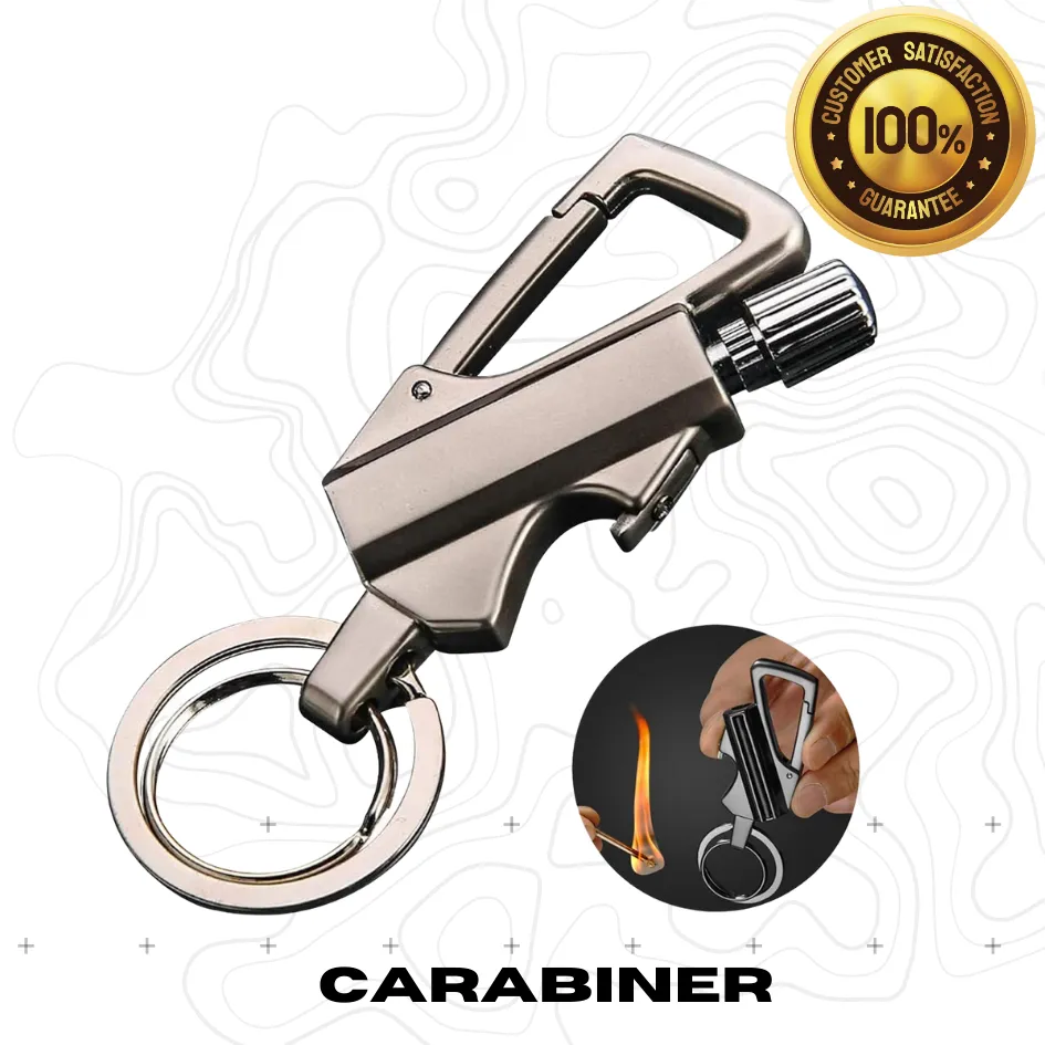 Permanent Match Flint Metal Keychain Lighter