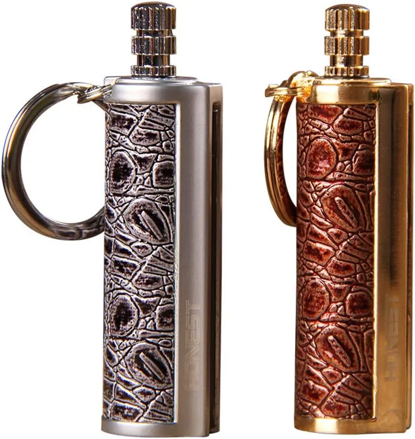 Permanent Metal Match with Gift Box, Waterproof Fire Starter Lighter, Flint Match Metal Keychain Camping Survival Kit, Reusable Survival Fire Starter Lighter, Red & Black Optional (Fuel Not Included)