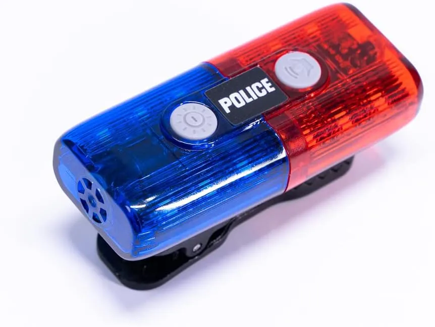 Police Personal Safety Warning Signal Clip Shoulder Light with Electronic Whistle Flashlight magnet For Outdoor Rescue,Traffic Guidance,Police patrols,Cycling,Night run,Costume Role Playing (Red/Blue)