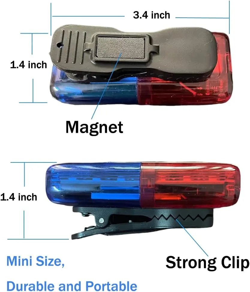 Police Personal Safety Warning Signal Clip Shoulder Light with Electronic Whistle Flashlight magnet For Outdoor Rescue,Traffic Guidance,Police patrols,Cycling,Night run,Costume Role Playing (Red/Blue)