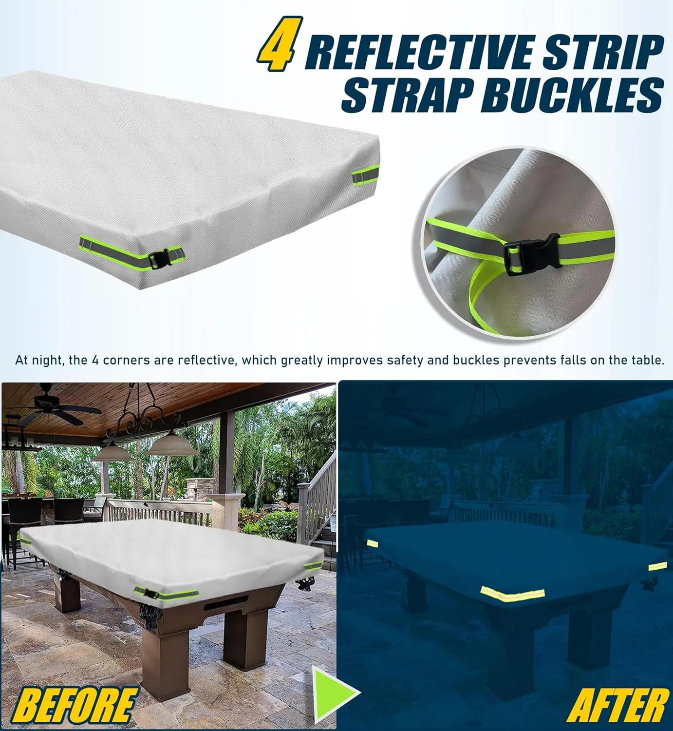 Pool Table Cover - Billiard Table Cover, 600D Waterproof Covers for Billiard Pool Table, Heavy Duty Scratched-Free UV Protection Snooker Furniture Table Cover