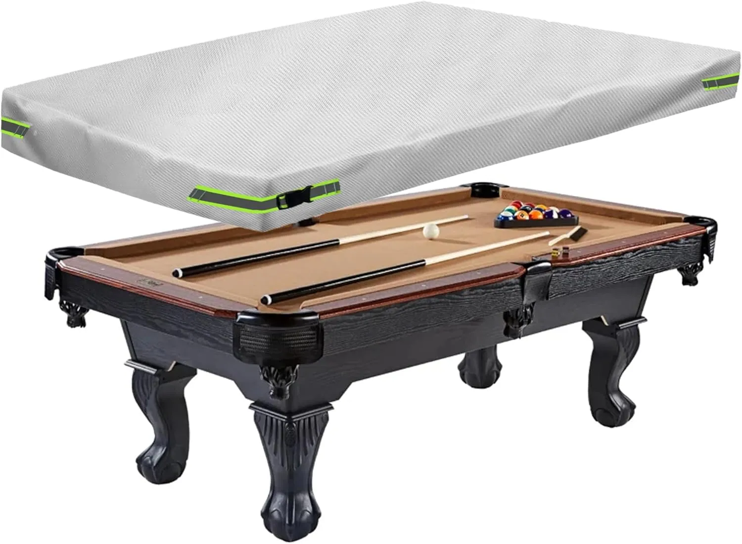 Pool Table Cover - Billiard Table Cover, 600D Waterproof Covers for Billiard Pool Table, Heavy Duty Scratched-Free UV Protection Snooker Furniture Table Cover