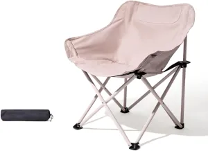 Portable Camp Chairs for Adults, Sturdy and Durable Camp Chairwith Carry Bag, Lightweight Camping Chairs for Beach Garden, Terrace (Color : Pink)