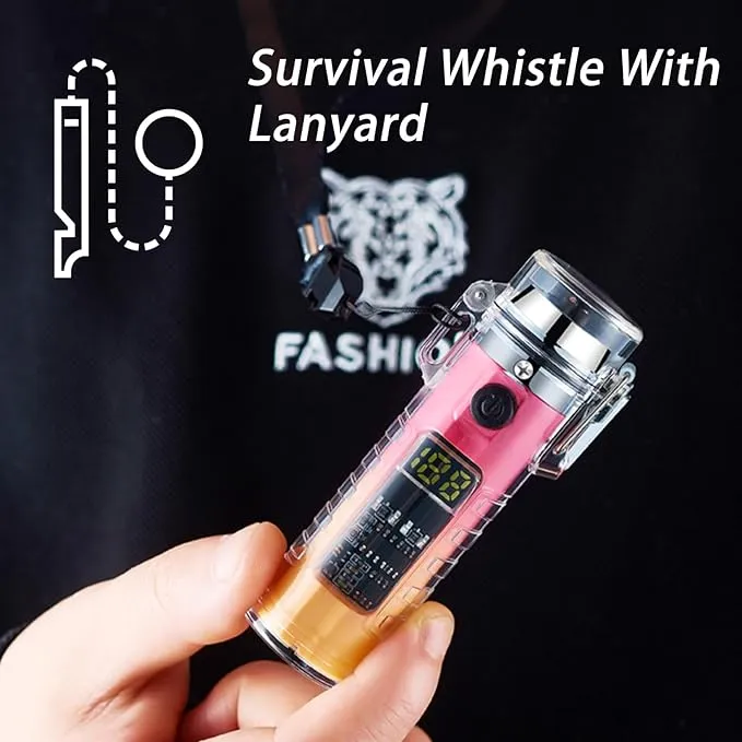 Portable Gradient Color Electric Lighter with Flashlight