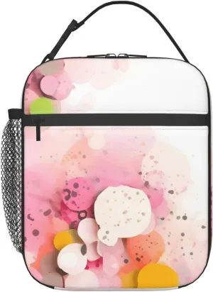 Portable Lunch Bag, Color fragment paper Keep Warm/Cold Lunch Box Food Storage Tote with Pocket For Office/Outdoor/Travel