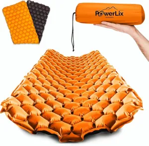 POWERLIX Ultralight Inflatable Sleeping Pad - Camping Mattress for Backpacking, Hiking with Bag, Repair Kit, Compact Sleeping Mat for Camping