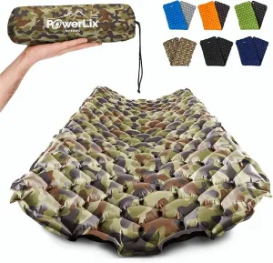POWERLIX Ultralight Sleeping Pad for Camping with Inflating Bag, Carry Bag, Repair Kit – Compact Lightweight Camping Mat, Outdoor Backpacking Hiking Traveling Airpad Camping Air Mattress