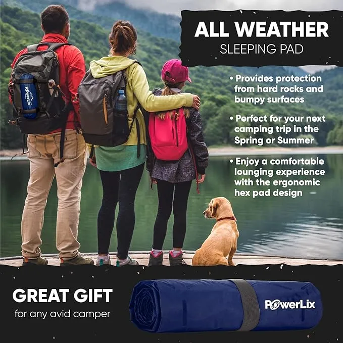POWERLIX Ultralight Sleeping Pad for Camping with Inflating Bag, Carry Bag, Repair Kit – Compact Lightweight Camping Mat, Outdoor Backpacking Hiking Traveling Airpad Camping Air Mattress