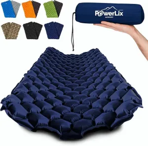POWERLIX Ultralight Sleeping Pad for Camping with Inflating Bag, Carry Bag, Repair Kit – Compact Lightweight Camping Mat, Outdoor Backpacking Hiking Traveling Airpad Camping Air Mattress