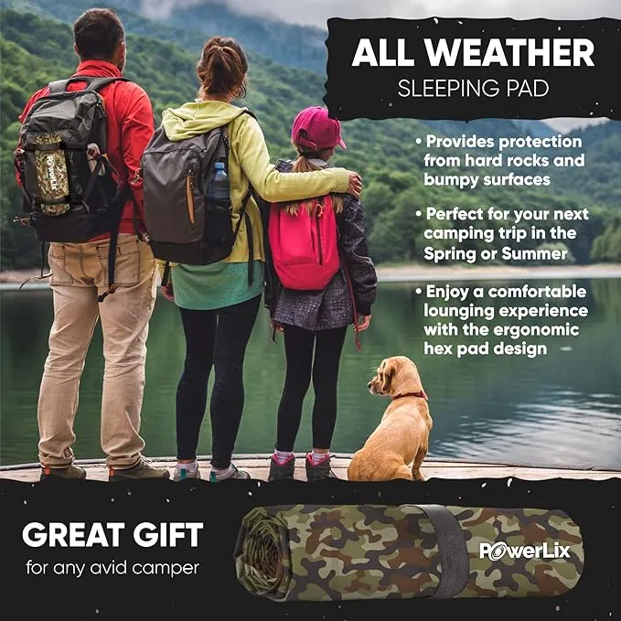 POWERLIX Ultralight Sleeping Pad for Camping with Inflating Bag, Carry Bag, Repair Kit – Compact Lightweight Camping Mat, Outdoor Backpacking Hiking Traveling Airpad Camping Air Mattress