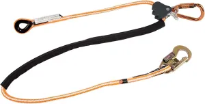 ProClimb Arborist Positioning Lanyard by Pelican Rope - 1/2 in x 12 ft Polyester Rope with Steel Snap Hook - Adjustable, High Visibility, ANSI/OSHA Certified for Work Positioning and Tree Climbing