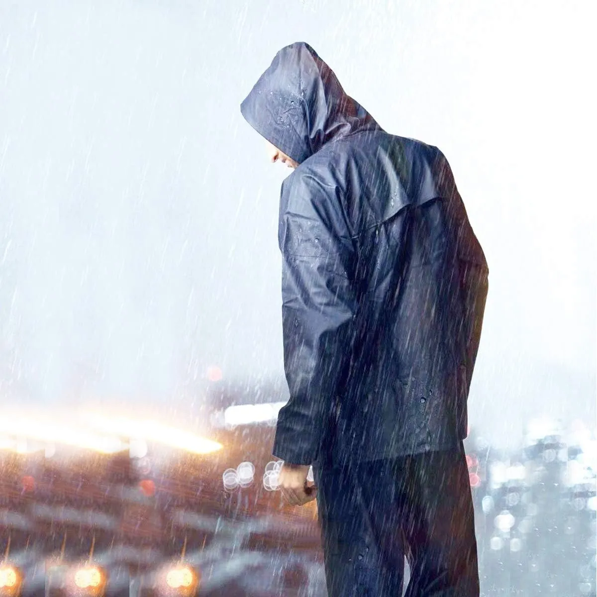 Rain Suit for Men Women EVA Ultra-Lite Waterproof Protective Rain Coat Jacket with Pants Rain Gear Workwear