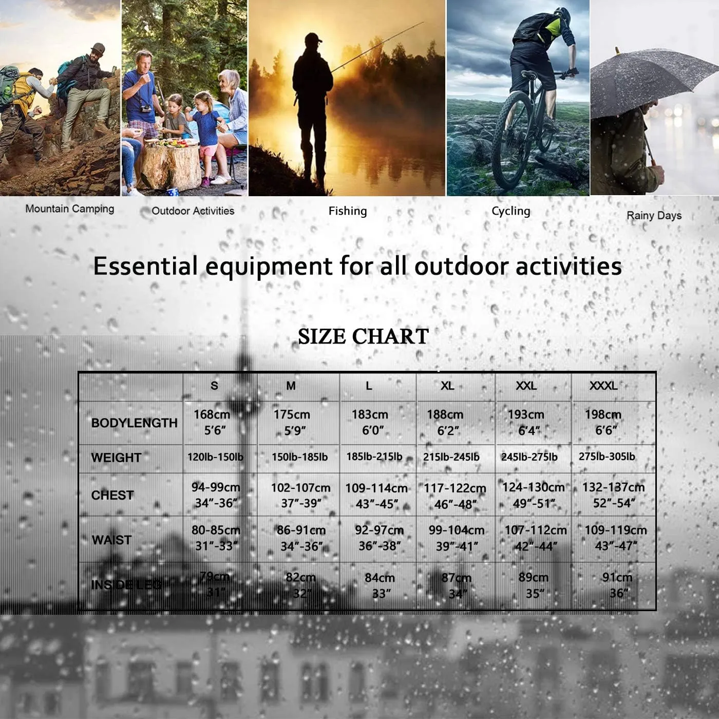 Rain Suit for Men Women EVA Ultra-Lite Waterproof Protective Rain Coat Jacket with Pants Rain Gear Workwear