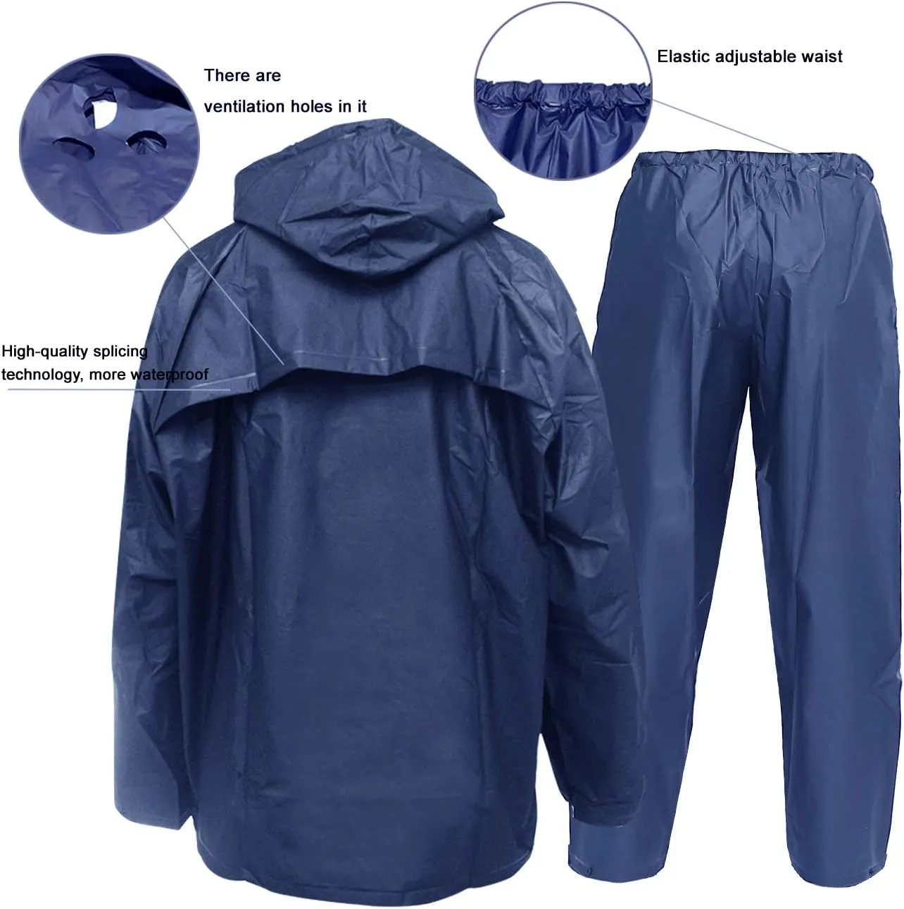 Rain Suit for Men Women EVA Ultra-Lite Waterproof Protective Rain Coat Jacket with Pants Rain Gear Workwear